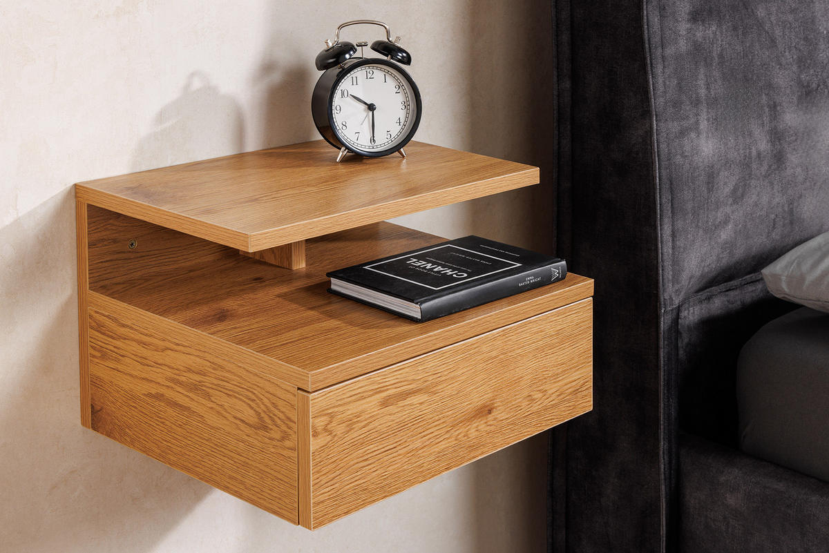 NACHTTISCH FLOATING Schichtholz Natur 35 cm - Braun, Holzwerkstoff (35/23/32cm) - riess-ambiente