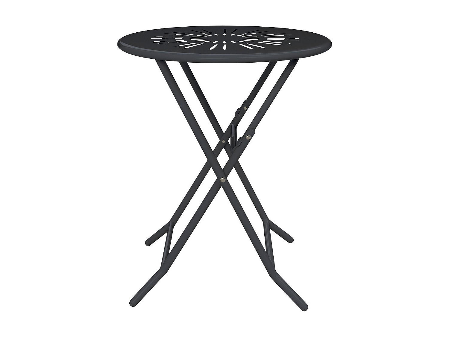 GARTENTISCH - 2 Personen - Metall - Anthrazitgrau - - Anthrazit, Metall (60/60/73.5cm) - Vente-Unique