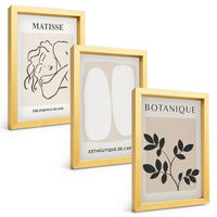 BILDER SET 3er Set - 20x30 cm Goldrahmen - Matisses stilvolle Pflanzenbilder - Goldfarben, Kunststoff (20/30cm) - TULUP