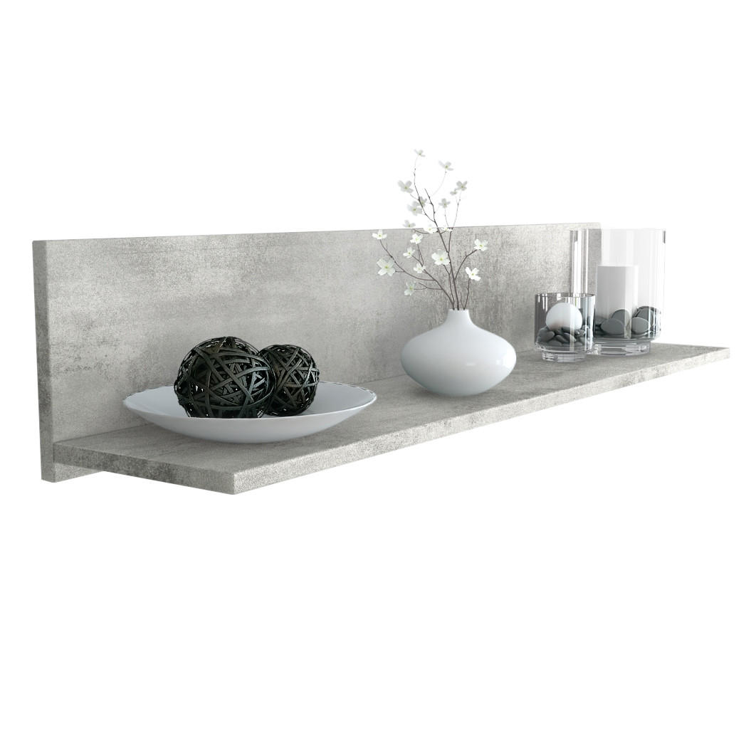 WANDREGAL Skadu Beton Oxid Optik - Hellgrau, Holzwerkstoff (97.5/18.5/18.5cm) - Vladon