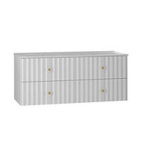 DVOJUMYVADLO 120cm Izae Bílá - bílá, kompozitní dřevo (120/50/45.8cm) - Petits-meubles