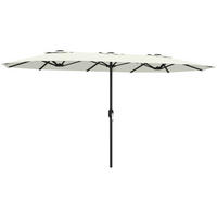 DOPPELSONNENSCHIRM Creme 4,6 m - Creme, Metall (459/266cm) - PANGIVO