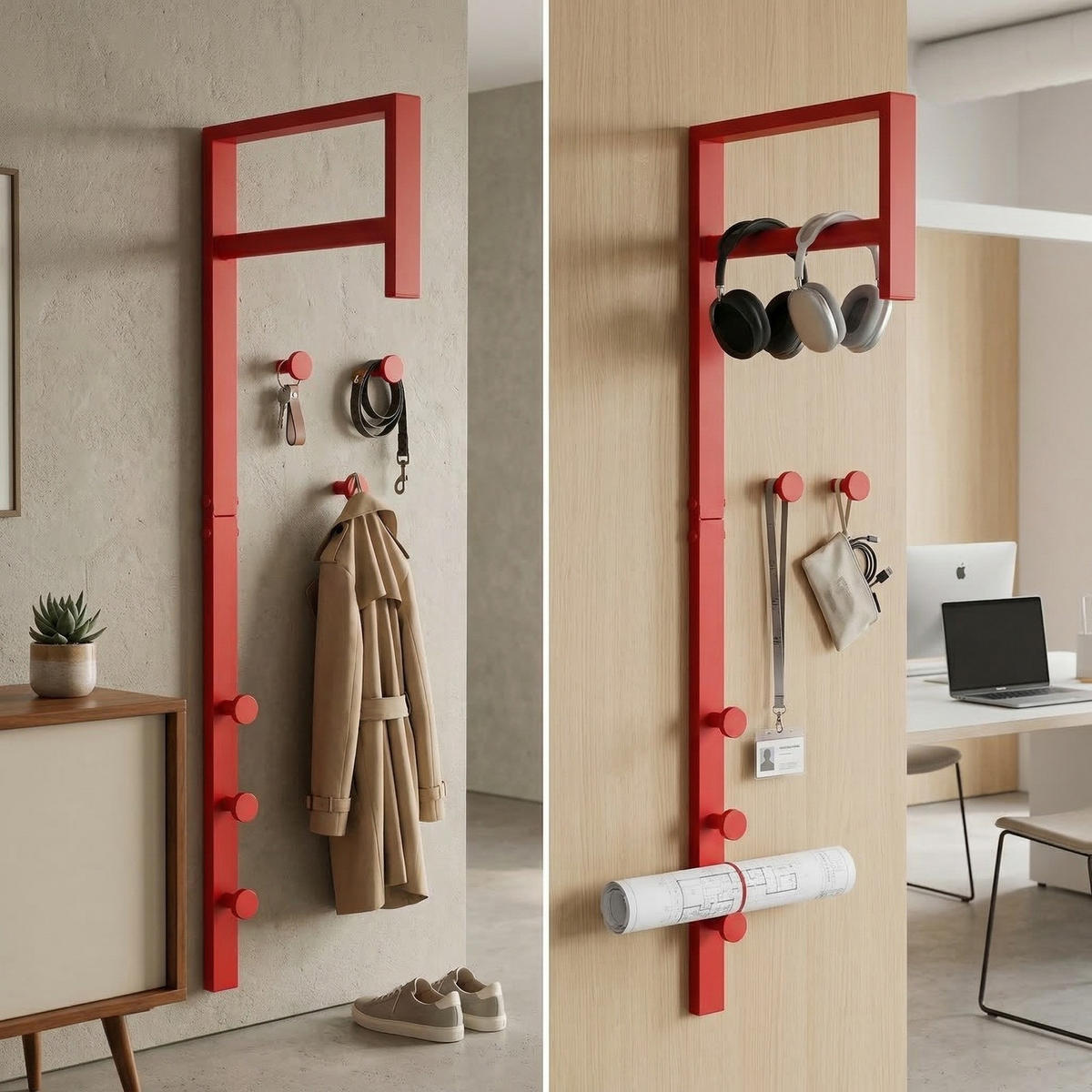 GARDEROBENSTÄNDER Pisa Rot 3/30/82 cm - Rot, Metall (3/82/30cm) - ebuy24