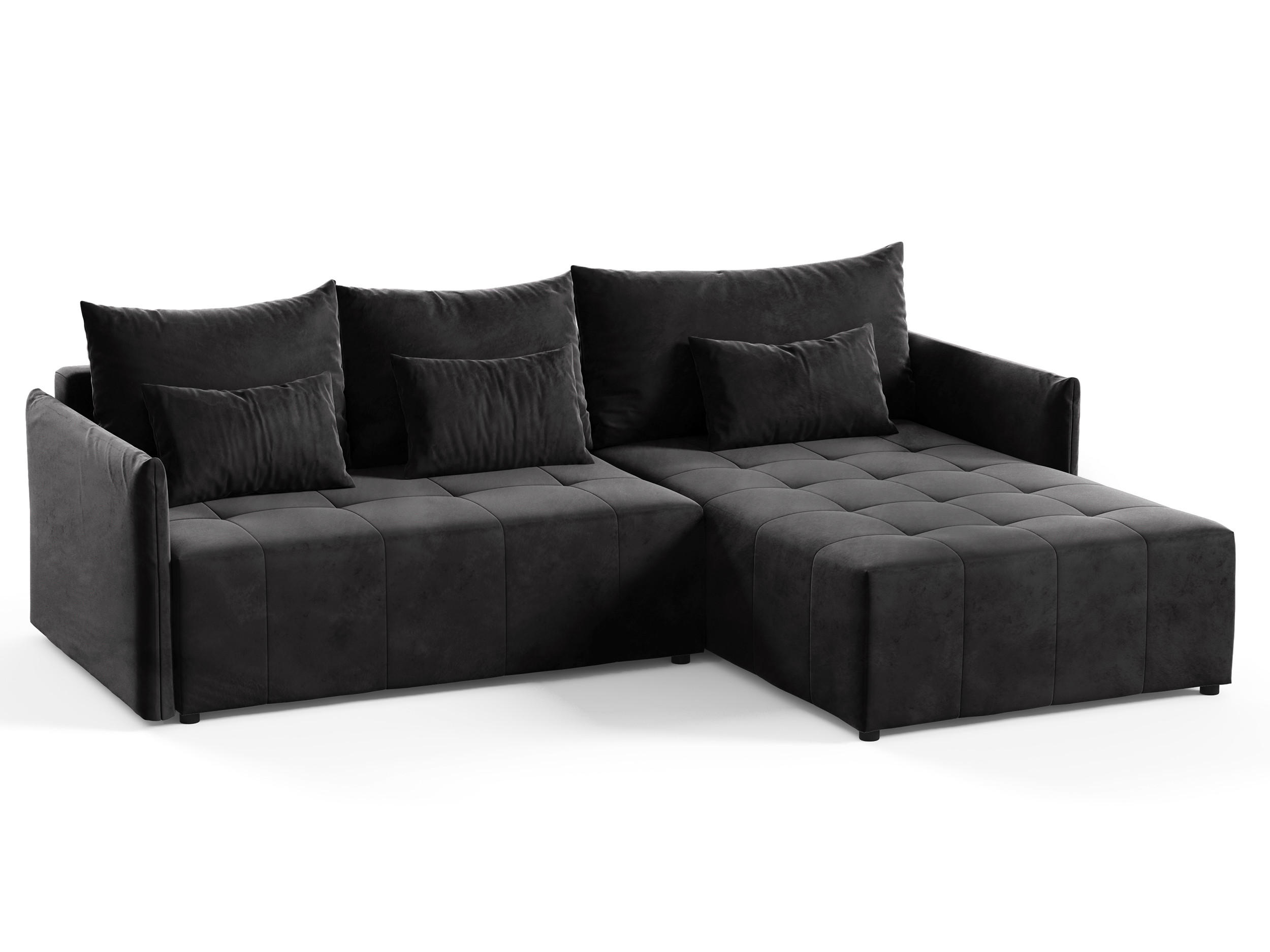 ECKSOFA Leno L - Schwarz, Holz/Textil (260/180cm) - Sofnet