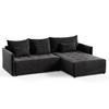 ECKSOFA Leno L - Schwarz, Holz/Textil (260/180cm) - Sofnet
