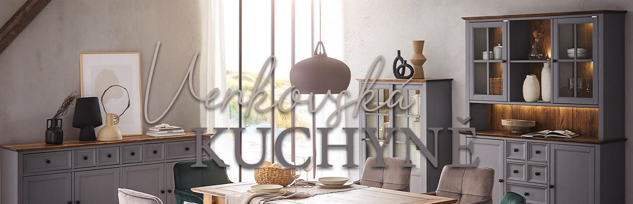 Venkovská kuchyně v šedé barvě