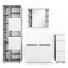 BADMÖBEL-SET Ilias Beton/Weiß 4 Teile, mit Hochschrank - Weiß/Grau, Holzwerkstoff (80.2/60.8/33cm) - Vicco