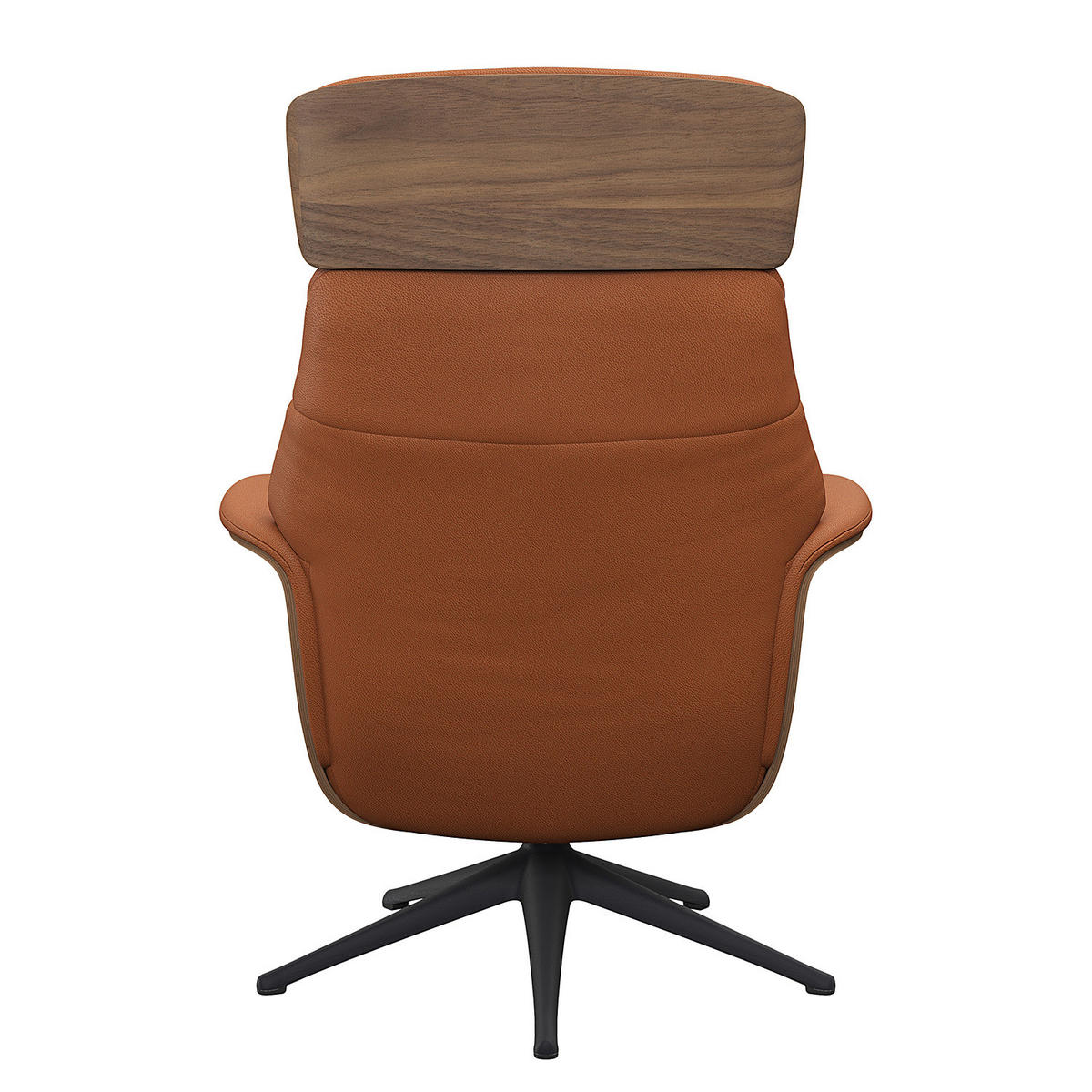 RELAXSESSEL - Echtleder - Kastanienfarben/Schwarz, Leder/Metall (83/110/83cm) - home24