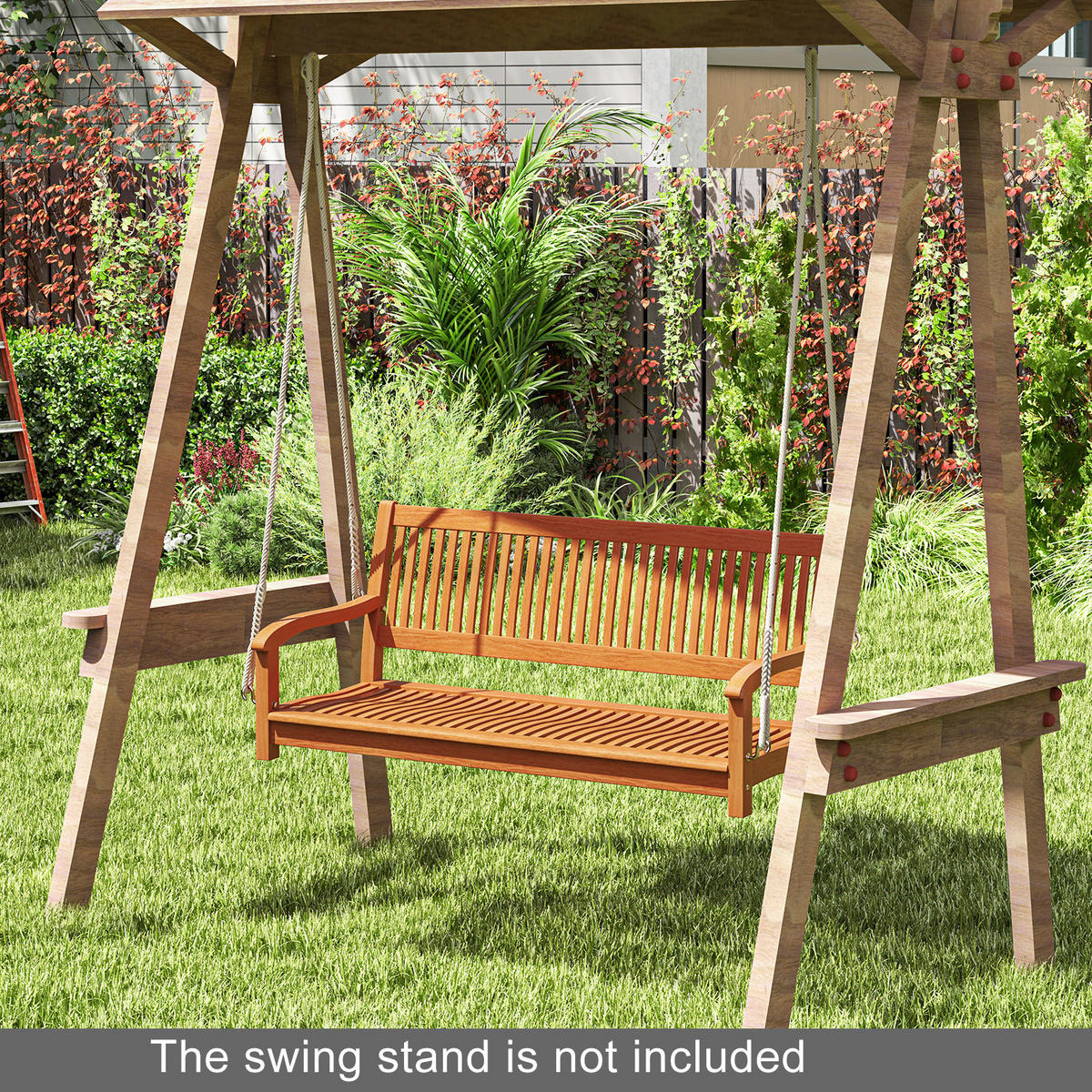 GUNGBÄNK naturlig - Naturfärgad, Trä (132/60/62cm) - COSTWAY