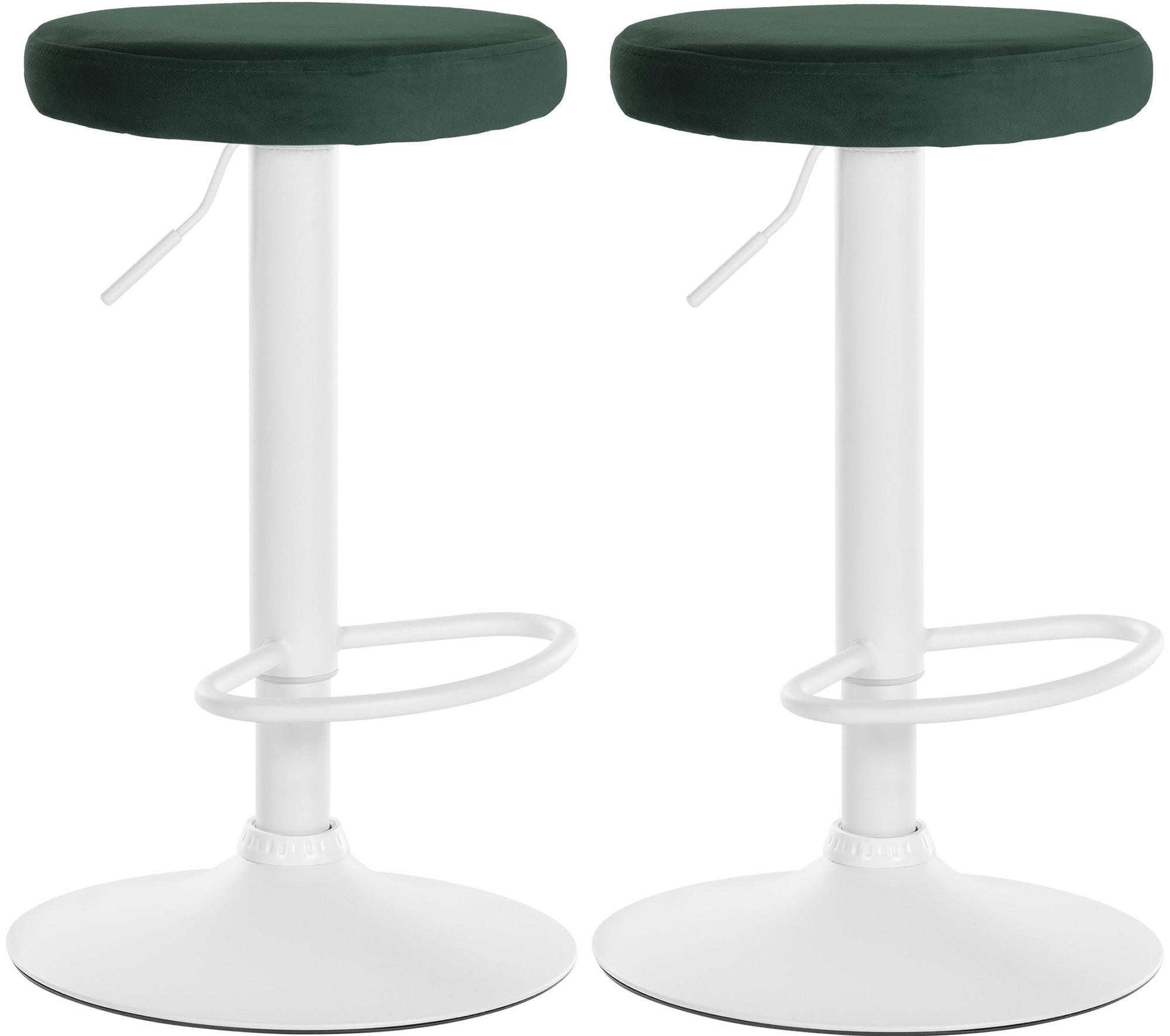 BARHOCKER 2er Set Samt grün - Grün, Textil/Metall (38.5/60/38.5cm) - CLP