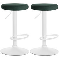 BARHOCKER 2er Set Samt grün - Grün, Textil/Metall (38.5/60/38.5cm) - CLP