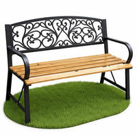 GARTENBANK NERINA Schwarz 118 x 87 x 51,5 cm - Schwarz/Braun, Holz/Metall (118/87/51.5cm) - Akord