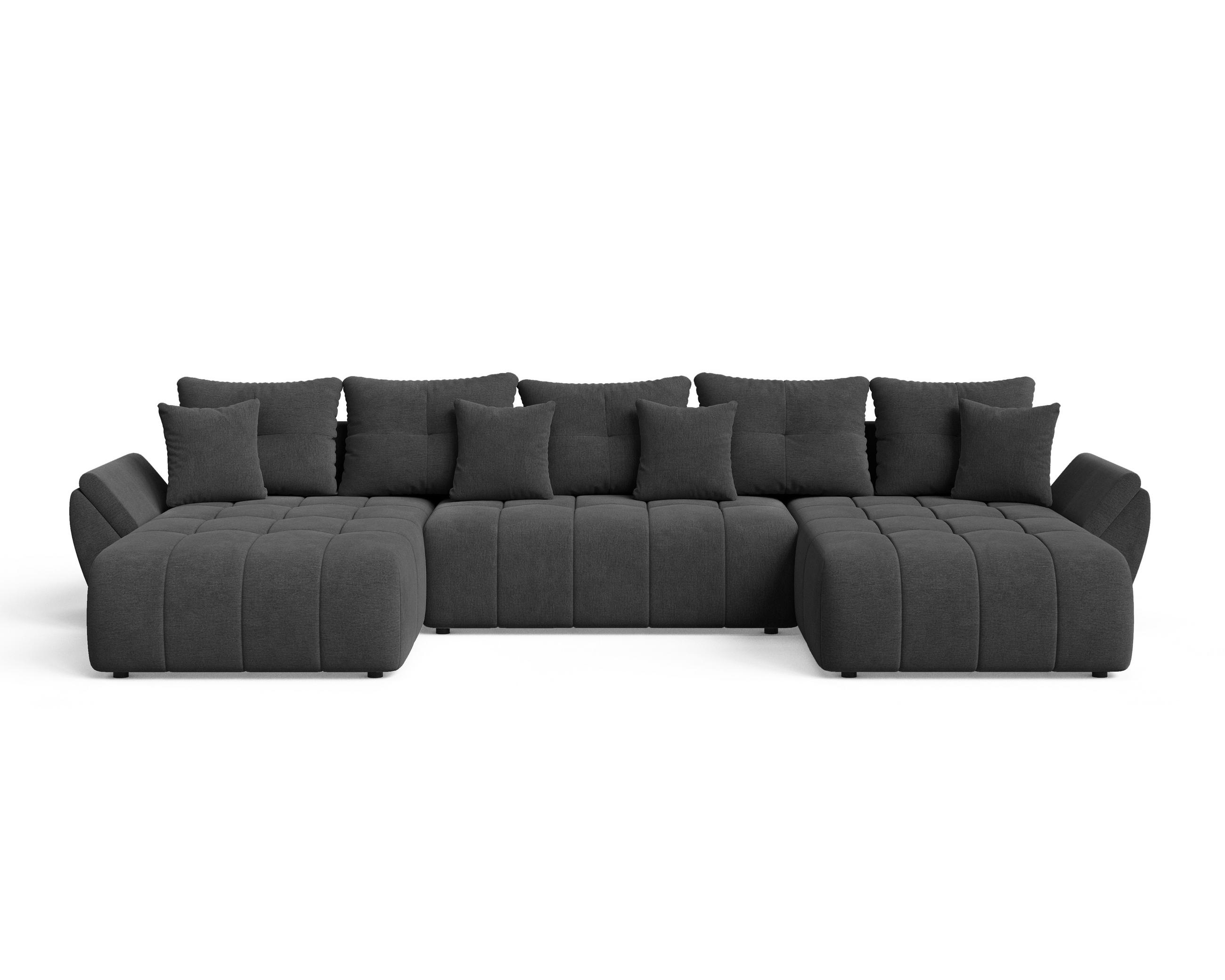 ECKSOFA Decor U Anthrazit - Anthrazit, Holz/Textil (382/192cm) - Graingold