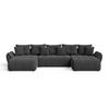 ECKSOFA Decor U Anthrazit - Anthrazit, Holz/Textil (382/192cm) - Graingold