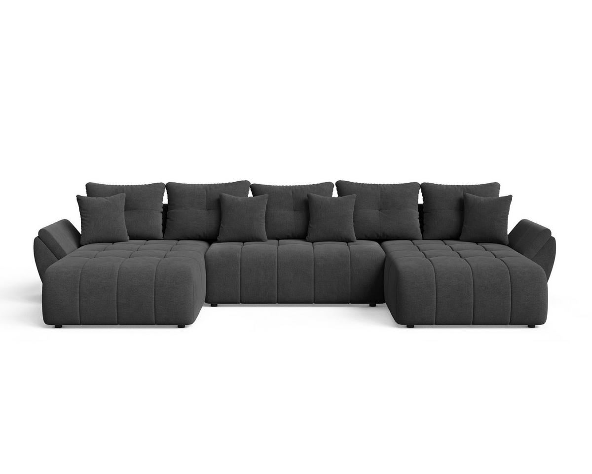 ECKSOFA Decor U Anthrazit - Anthrazit, Holz/Textil (382/192cm) - Graingold