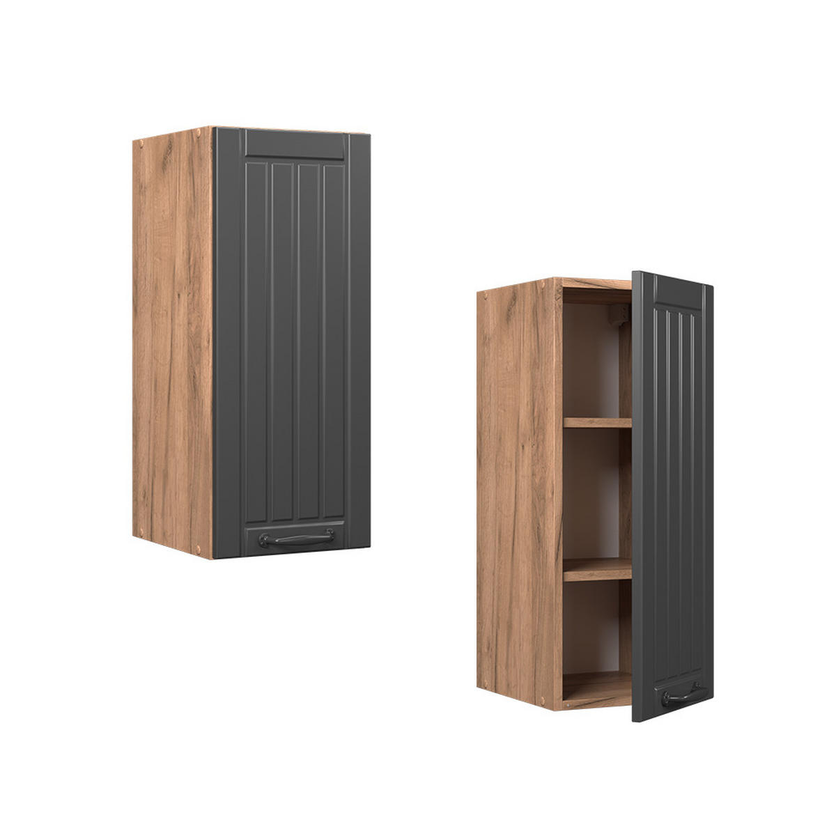 HÄNGESCHRANK Fame-Line Dunkelgrau 30 cm - Honigeiche/Dunkelgrau, Holzwerkstoff (30/72/34.1cm) - Vicco