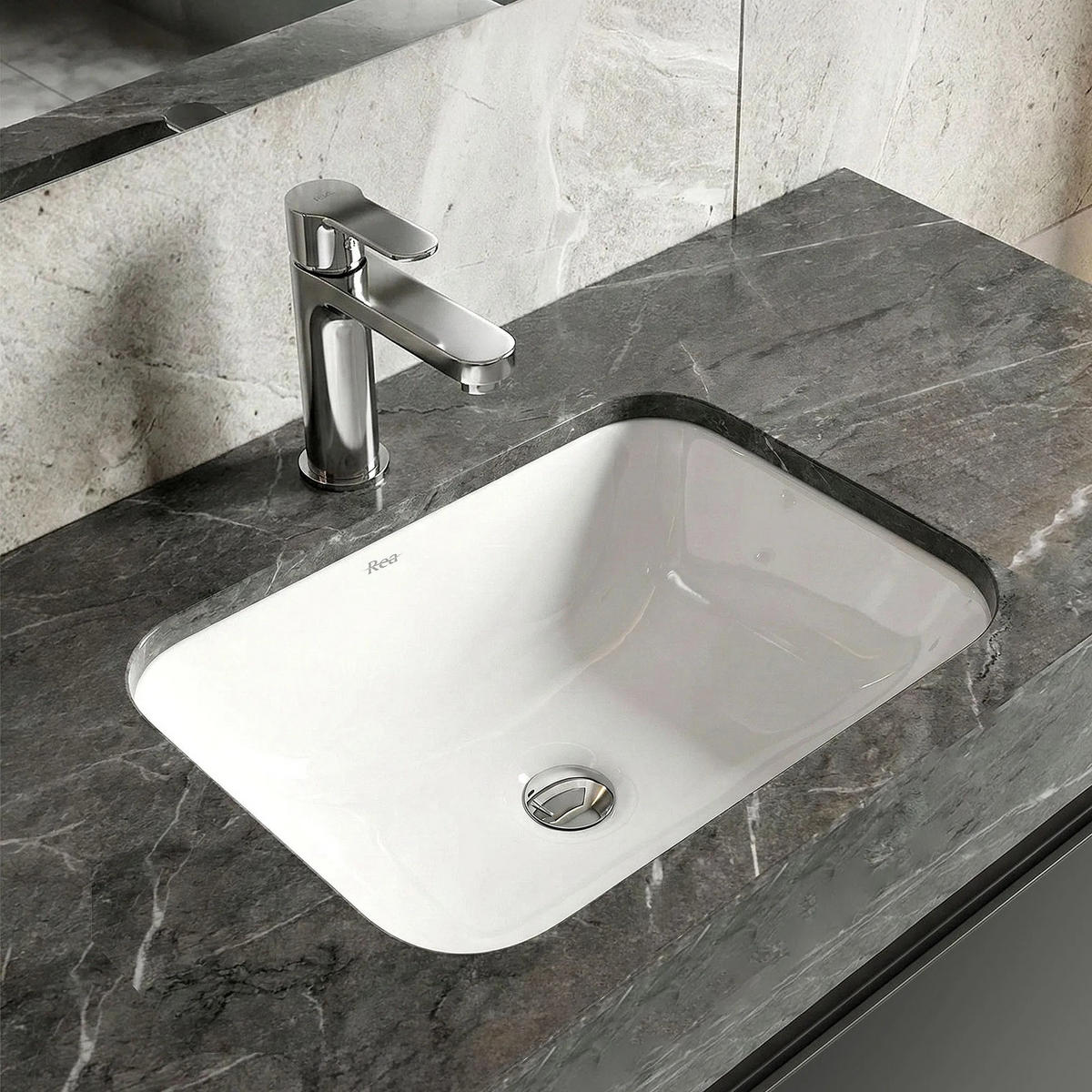 UNTERBAUWASCHBECKEN Rea Anabel 40 - Weiß, Keramik (30/16/40cm) - REA