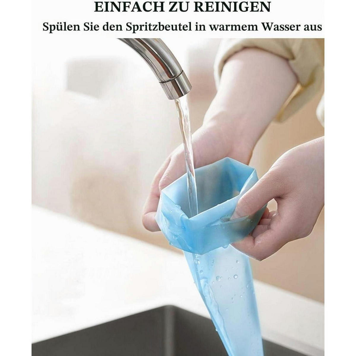 SPRITZTÜLLEN Set 9-teilig mit Silikon Spritzbeutel - Silberfarben, Kunststoff (1.7/3.1/3.1cm)