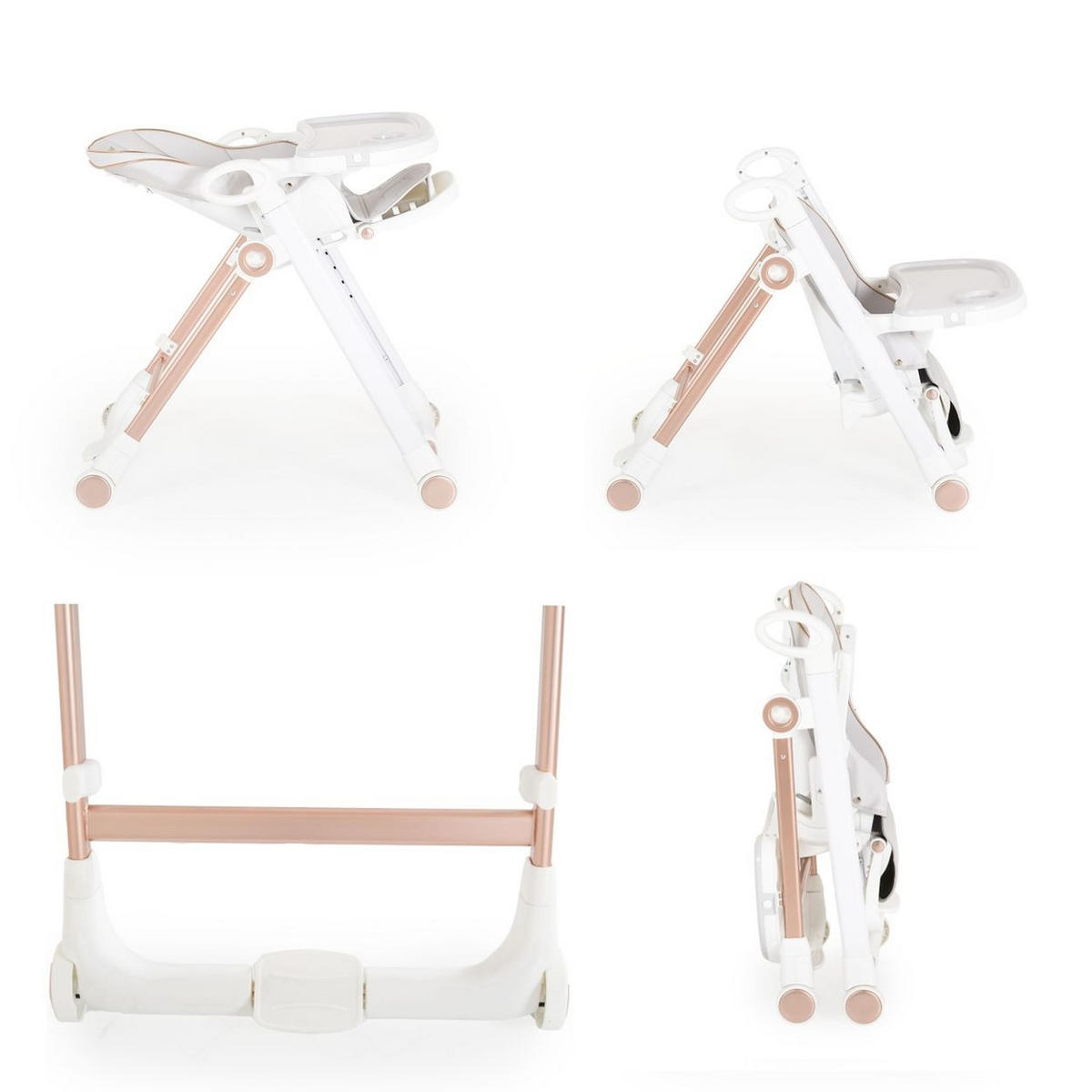 HOCHSTUHL Prime klappbar weiß höhenverstellbar Räder Gurt Babyliege - Weiß, Kunststoff (80/105/61cm) - Cangaroo