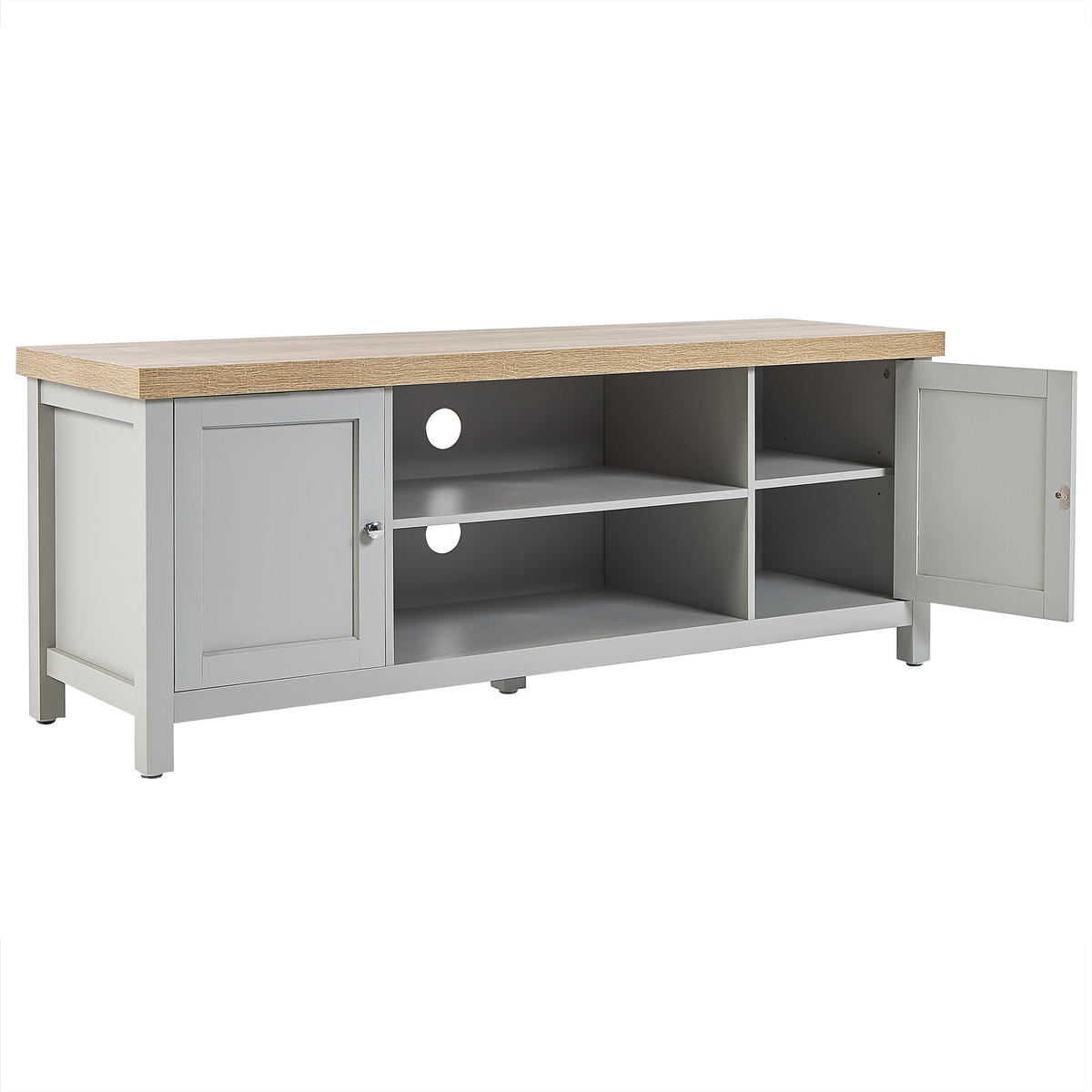 TV OMARICA siva HAMP 39/130/51 cm - siva, leseni material (130/51/39cm) - Beliani