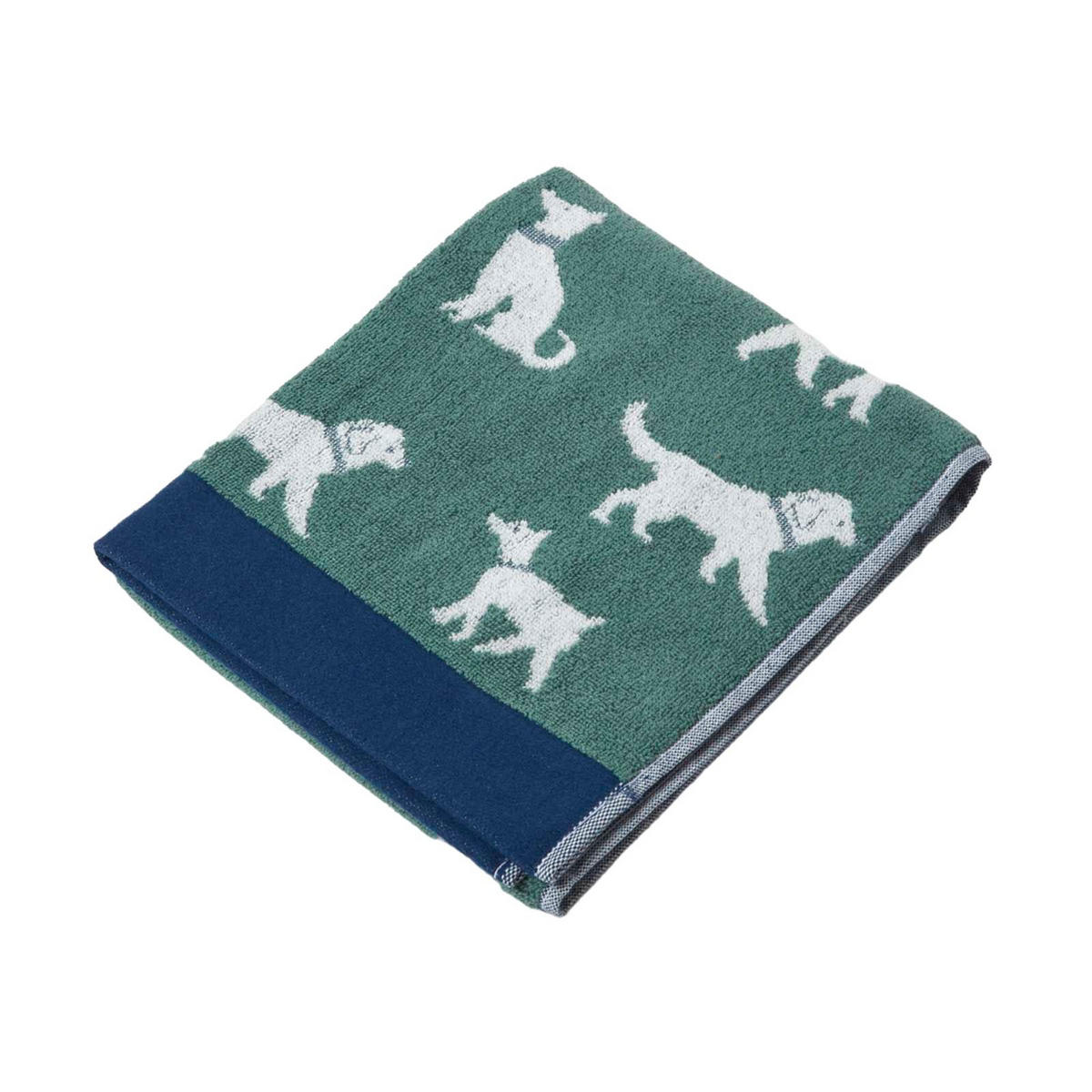 HANDTUCH Hunde grün - Grün, Textil (50/85cm) - Homescapes