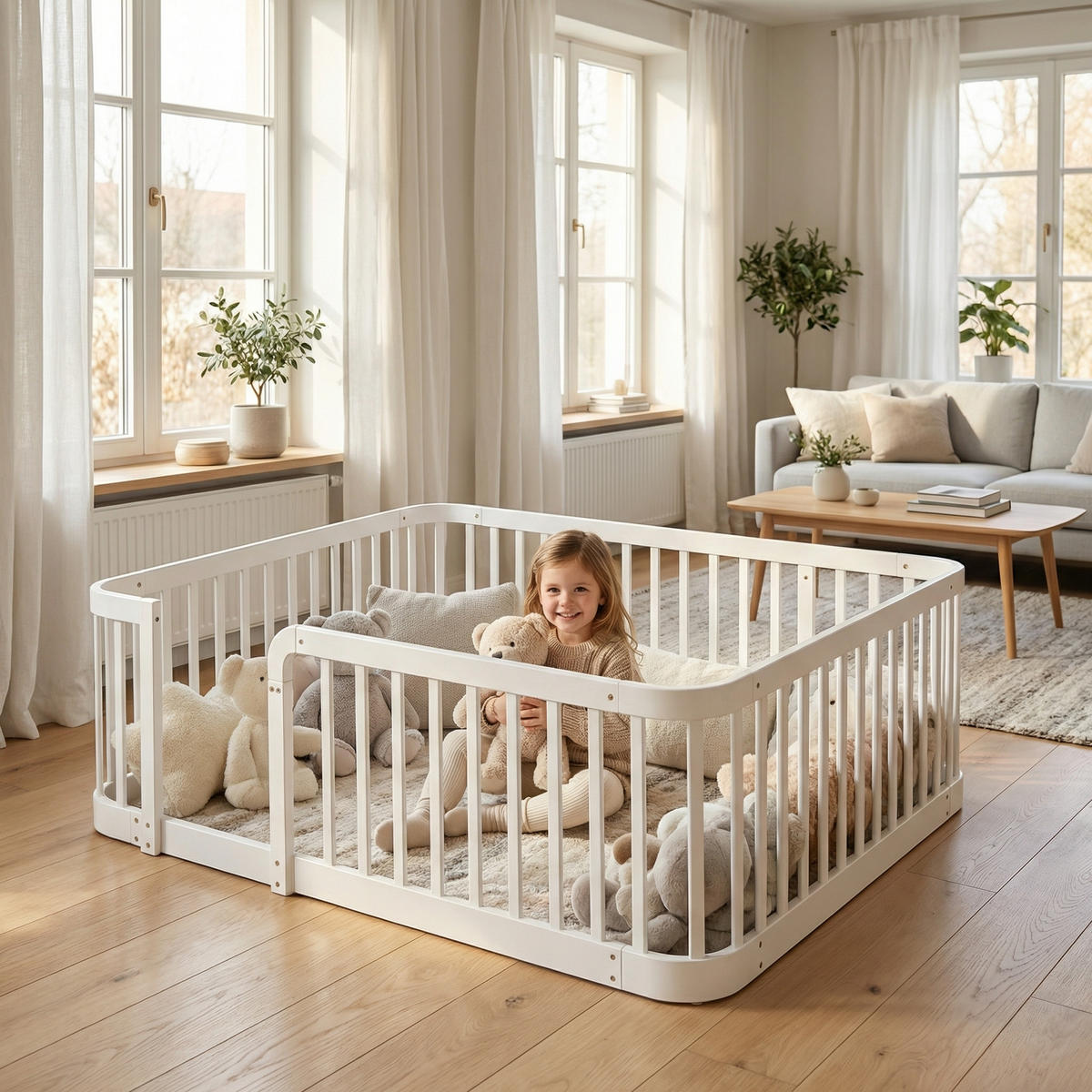 BETT modular mit Stauraum Weiß 140x200 cm Holz - Weiß, Holz (140/200cm) - SONNENH