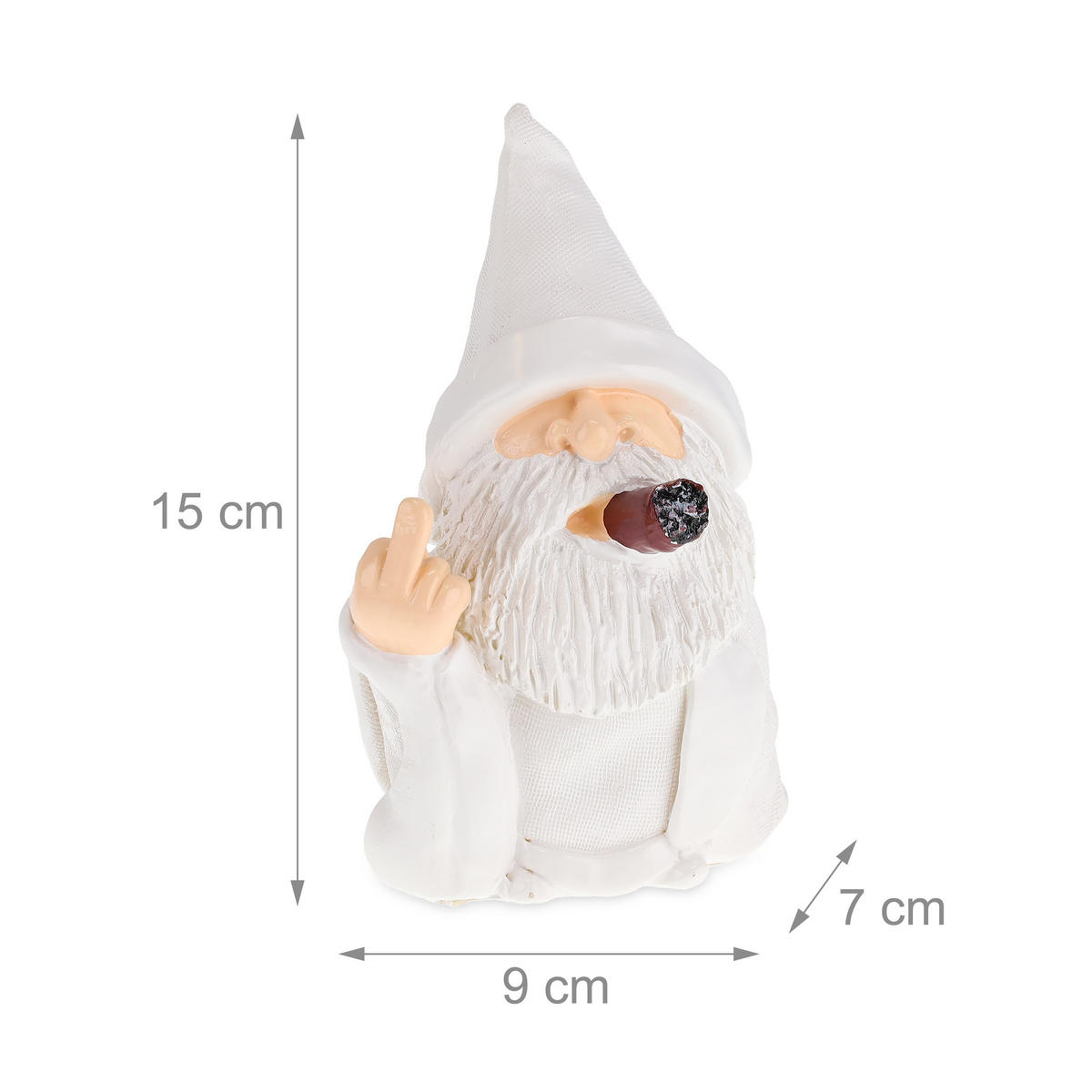 GARTENZWERG - Weiß, Kunststoff (9/15/7cm) - Relaxdays