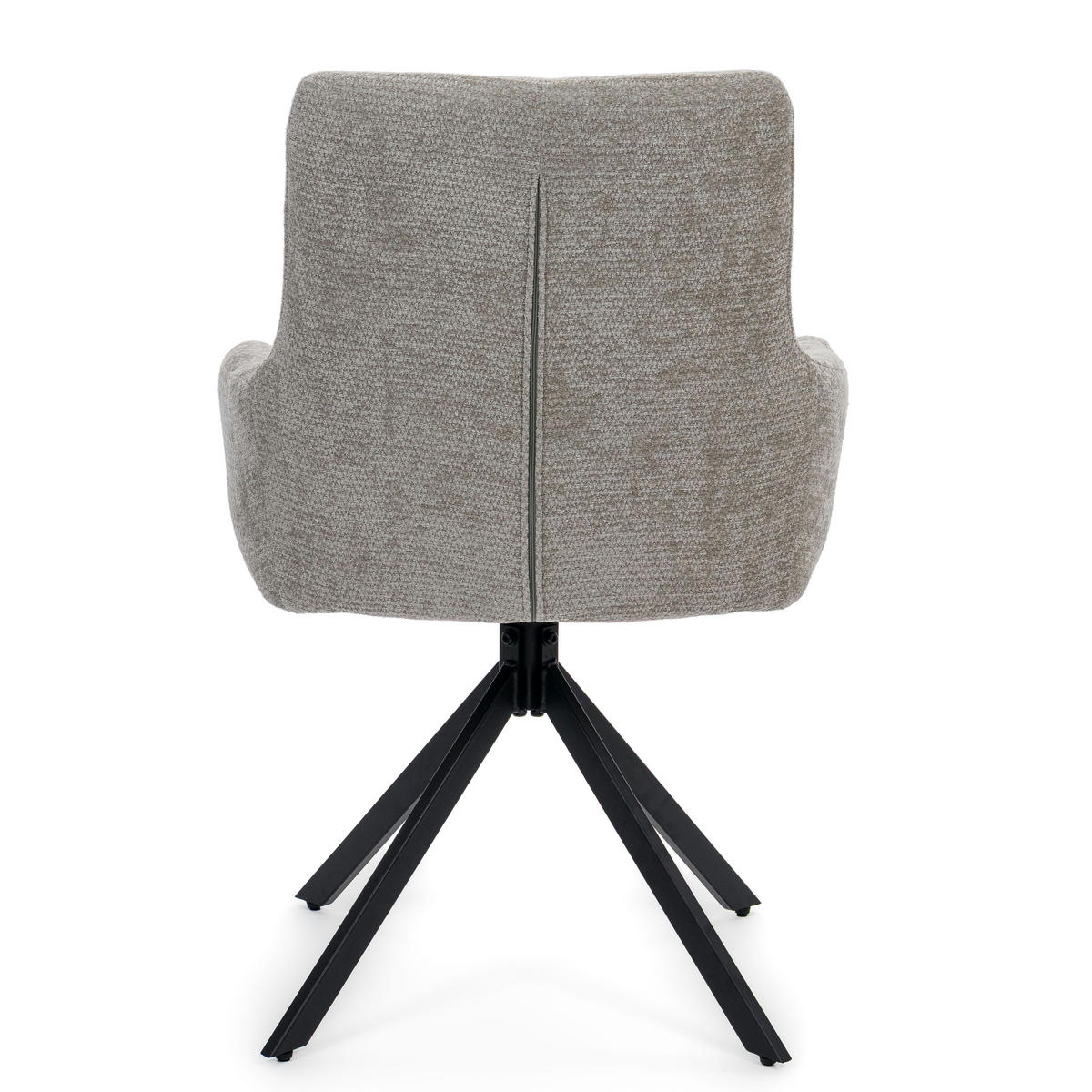 STUHL FUNO drehbar gepolsterter mit Steppung - hellgrau - Chenille - Hellgrau/Schwarz, Textil/Metall (58/87/60cm) - NEW HOME