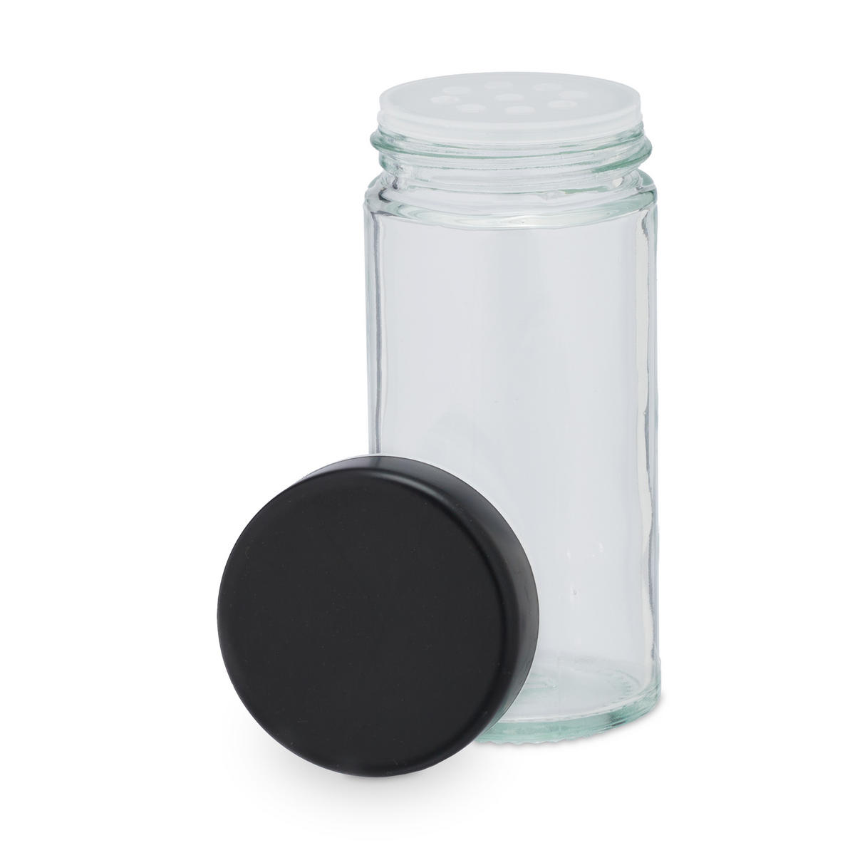 GEWÜRZKARUSSELL - Schwarz, Glas/Kunststoff (20/27.5/20cm) - Relaxdays