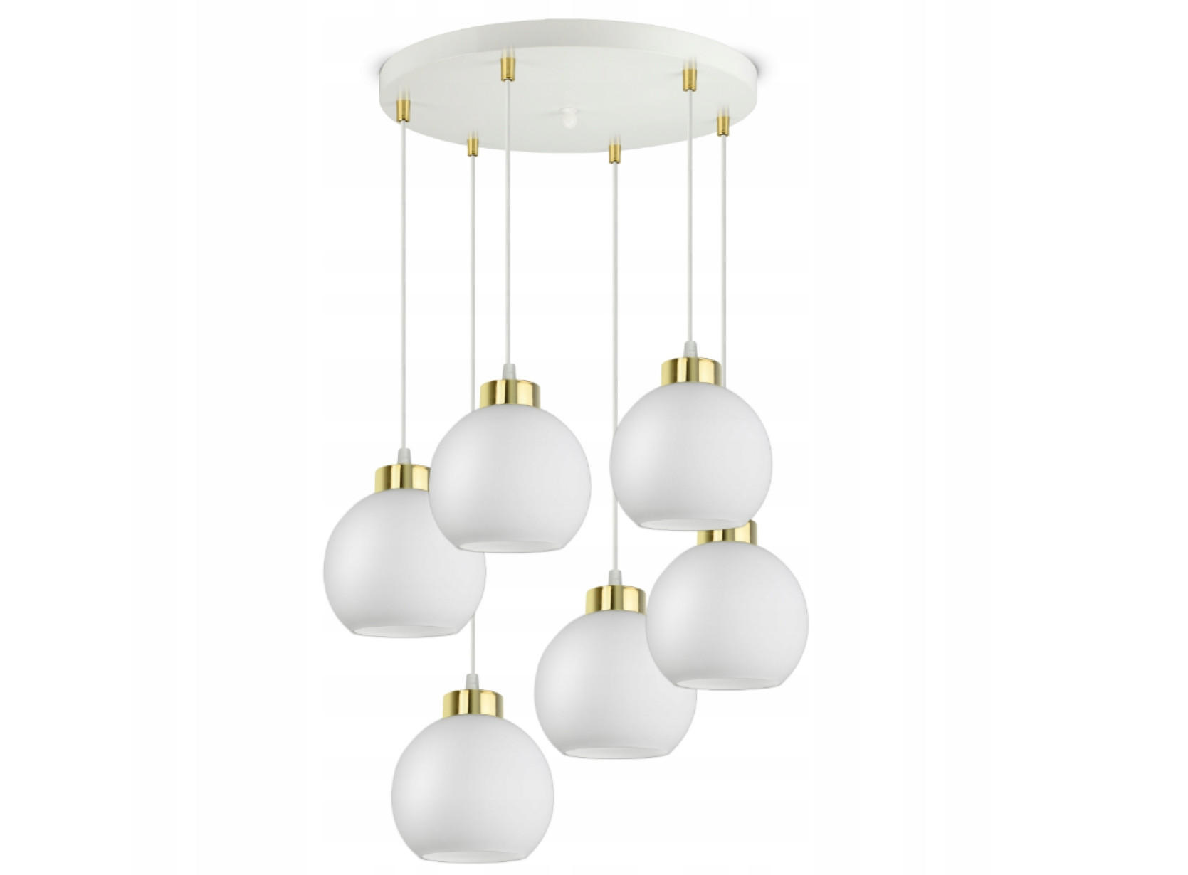 PENDELLEUCHTE GOLDGLAS - Goldfarben/Weiß, Glas/Metall (55/55/80cm) - kiki design