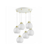PENDELLEUCHTE GOLDGLAS - Goldfarben/Weiß, Glas/Metall (55/55/80cm) - kiki design