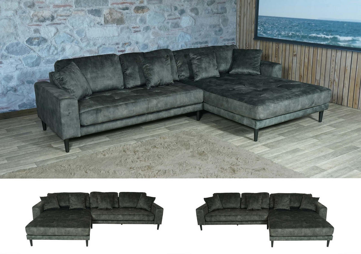 ECKSOFA Grün - Grün, Textil (295/178cm) - MCW