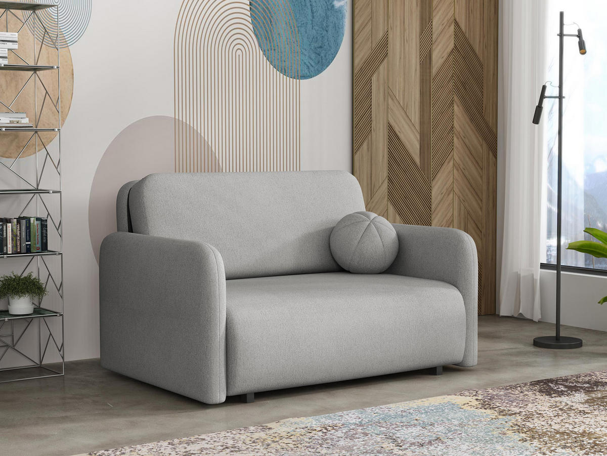SCHLAFSOFA Viva Sun II - Hellgrau/Schwarz, Holz/Textil (130/85/103cm) - MIRJAN24