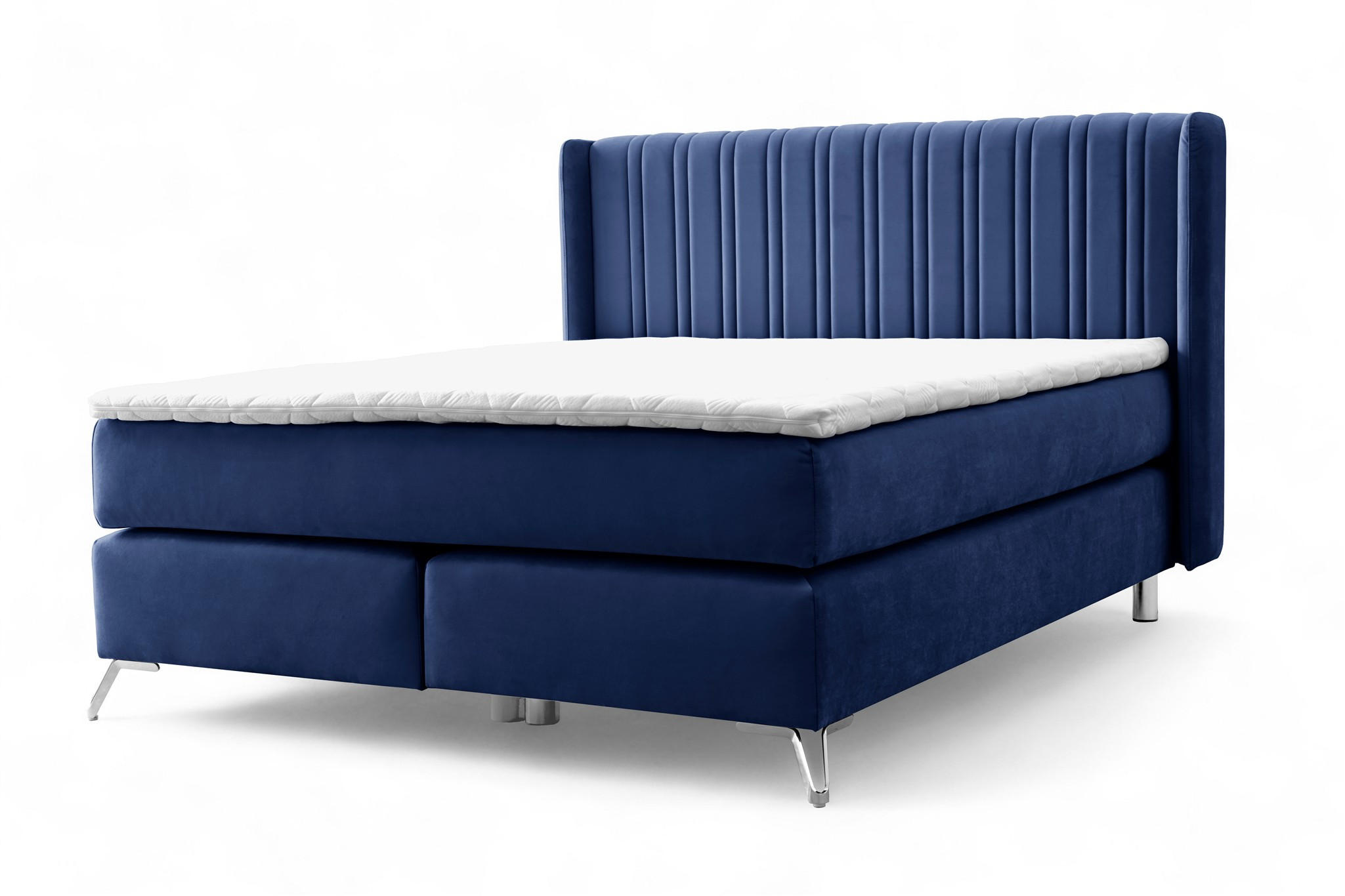 BOXSPRINGBETT Agnus - Blau, Holzwerkstoff/Textil (120/200cm) - Fun Möbel