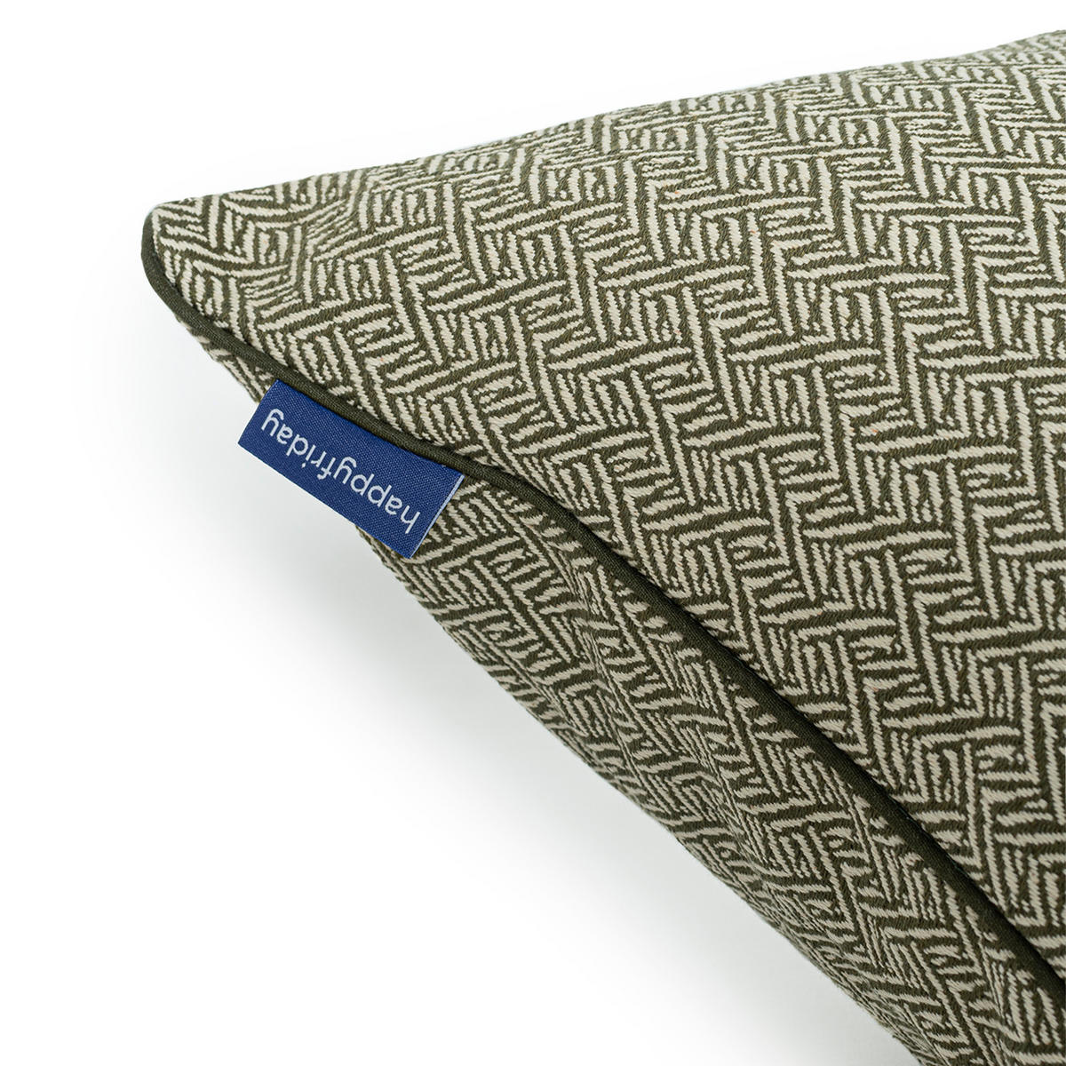 KISSENBEZUG dekorativ herringbone 50x50 cm olivgrün - Olivgrün, Textil (50/50cm) - Happy Friday