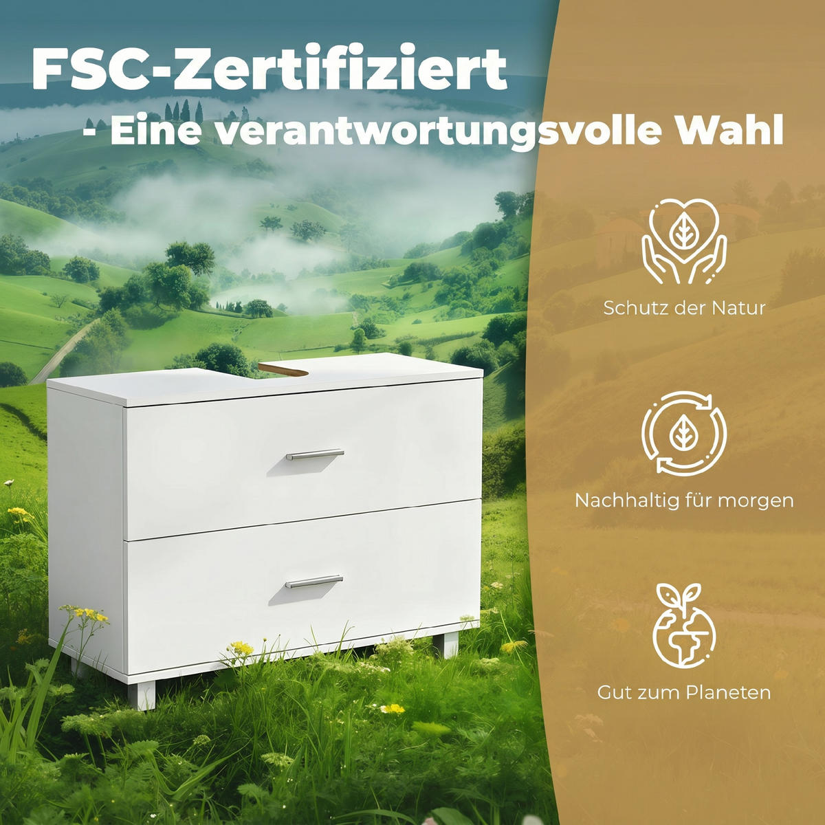 BADEZIMMERSCHRANK Weiß 30.0/80.0/60.0 cm - Weiß, Holzwerkstoff (80/60/30cm)