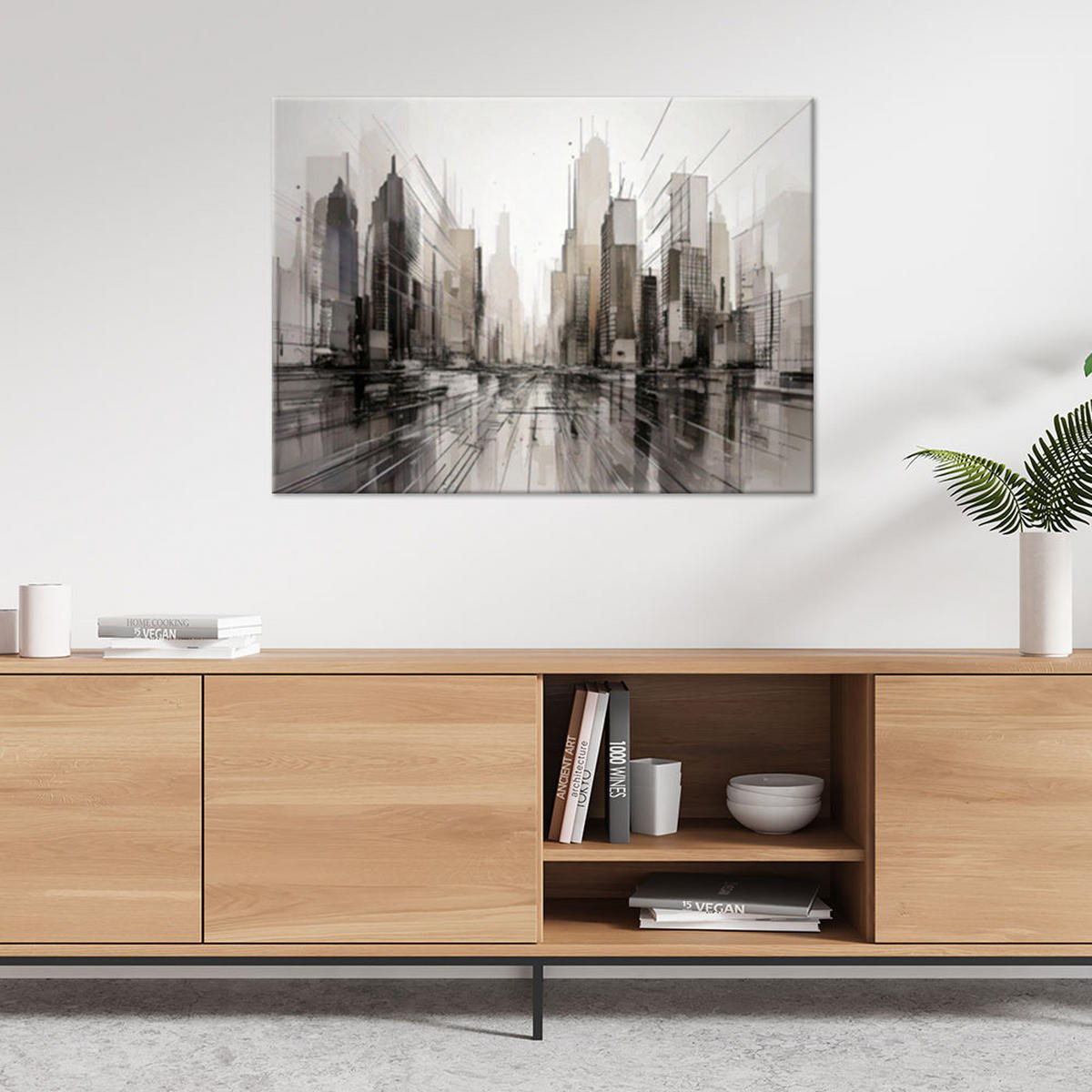 LEINWANDBILD Abstraktion 45x30cm - Grau, Textil (45/30cm) - Feeby