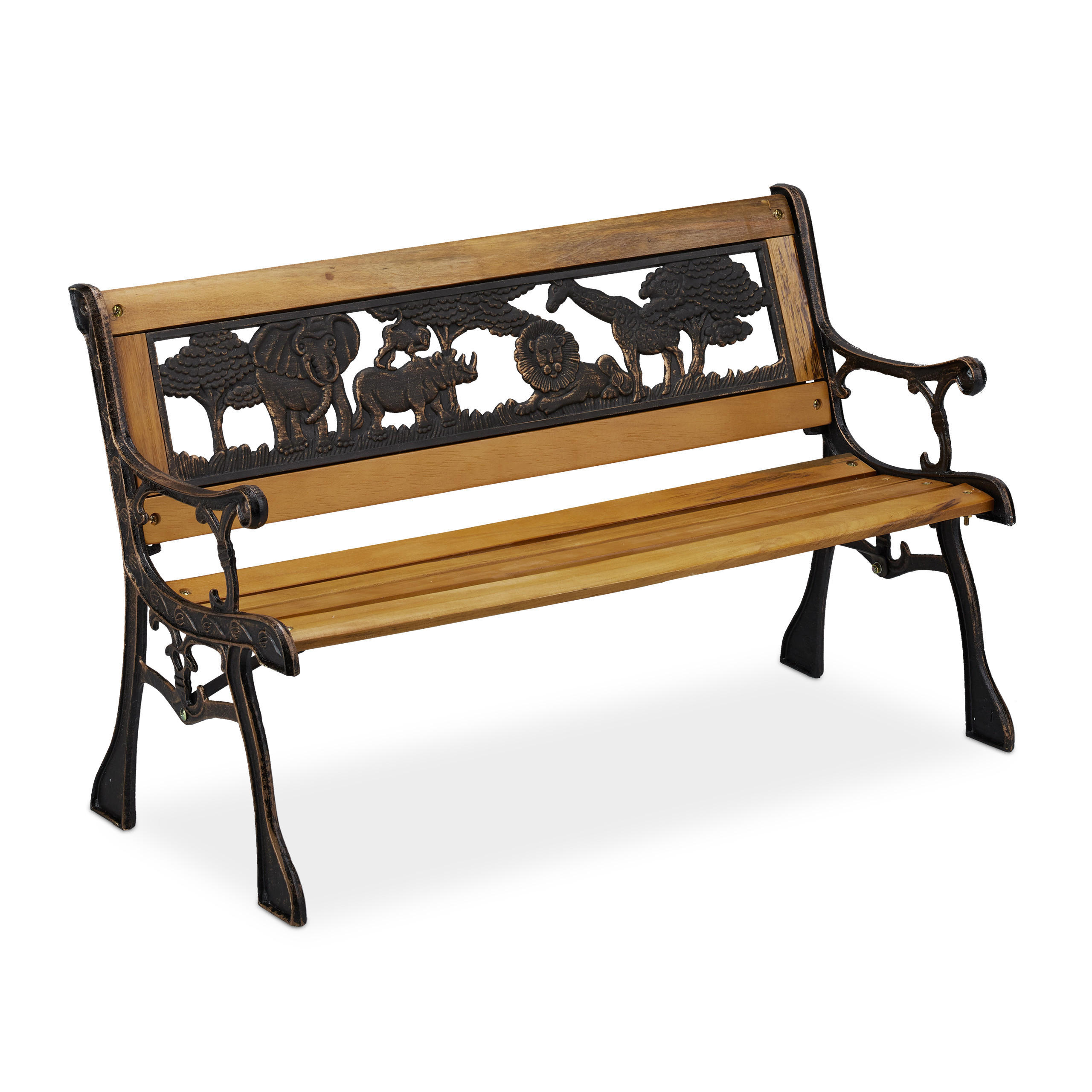 KINDER Gartenbank - Multicolor, Holz/Kunststoff (83/51/37cm) - Relaxdays