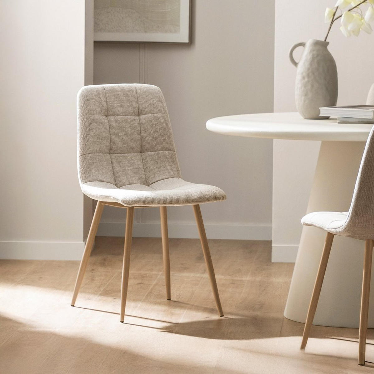 ESSZIMMERSTUHL Ailan Beige 43 cm x 88 cm 4er-Set - Beige, Textil (43/88/56cm) - Klast Home