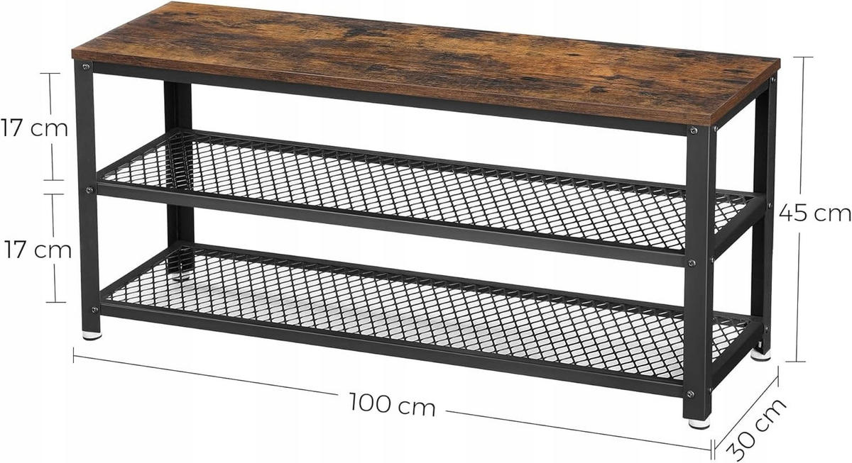 SCHUHREGAL, braun/schwarz - Braun, Holzwerkstoff (100/45/30cm) - A2A Home