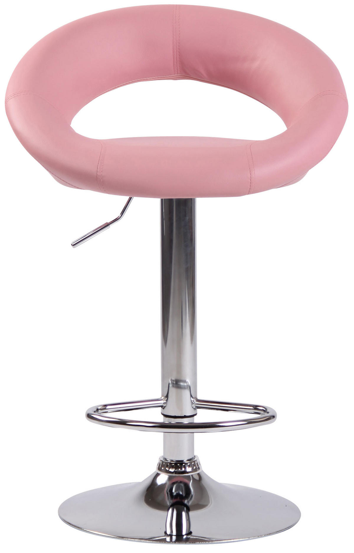 BARHOCKER Mekim Kunstleder Pink Silber - Pink, Leder/Metall (53/80/47cm) - DELUKE