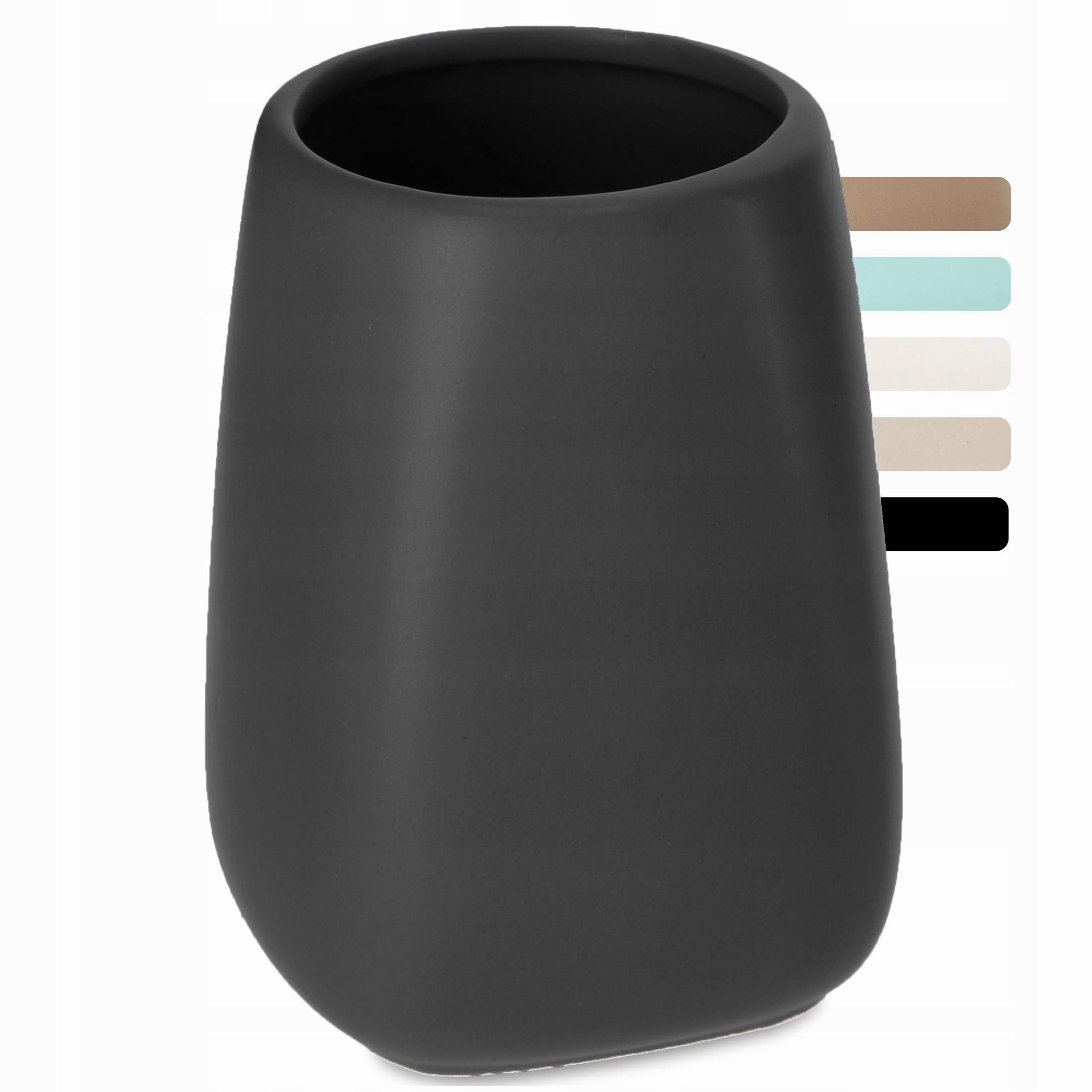 BADEZIMMERTASSE für Zahnpasta und Zahnbürsten, grau - Grau, Keramik (8/11cm) - KADAX