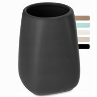BADEZIMMERTASSE für Zahnpasta und Zahnbürsten, grau - Grau, Keramik (8/11cm) - KADAX