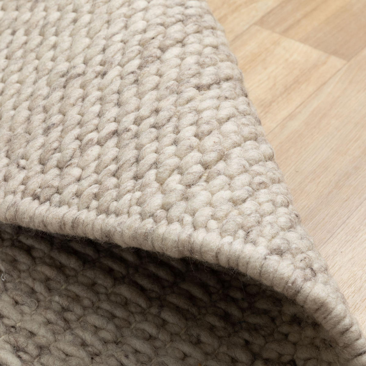 HANDWEBTEPPICH 70/70 cm Kornau - Beige, Naturmaterialien (70/140cm) - Steffensmeier