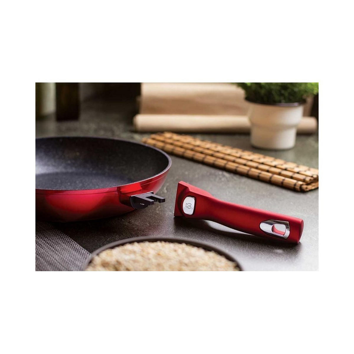 PFANNENSET Rot 28/28/5.2 cm BH7053 - Rot, Metall - Berlinger Haus