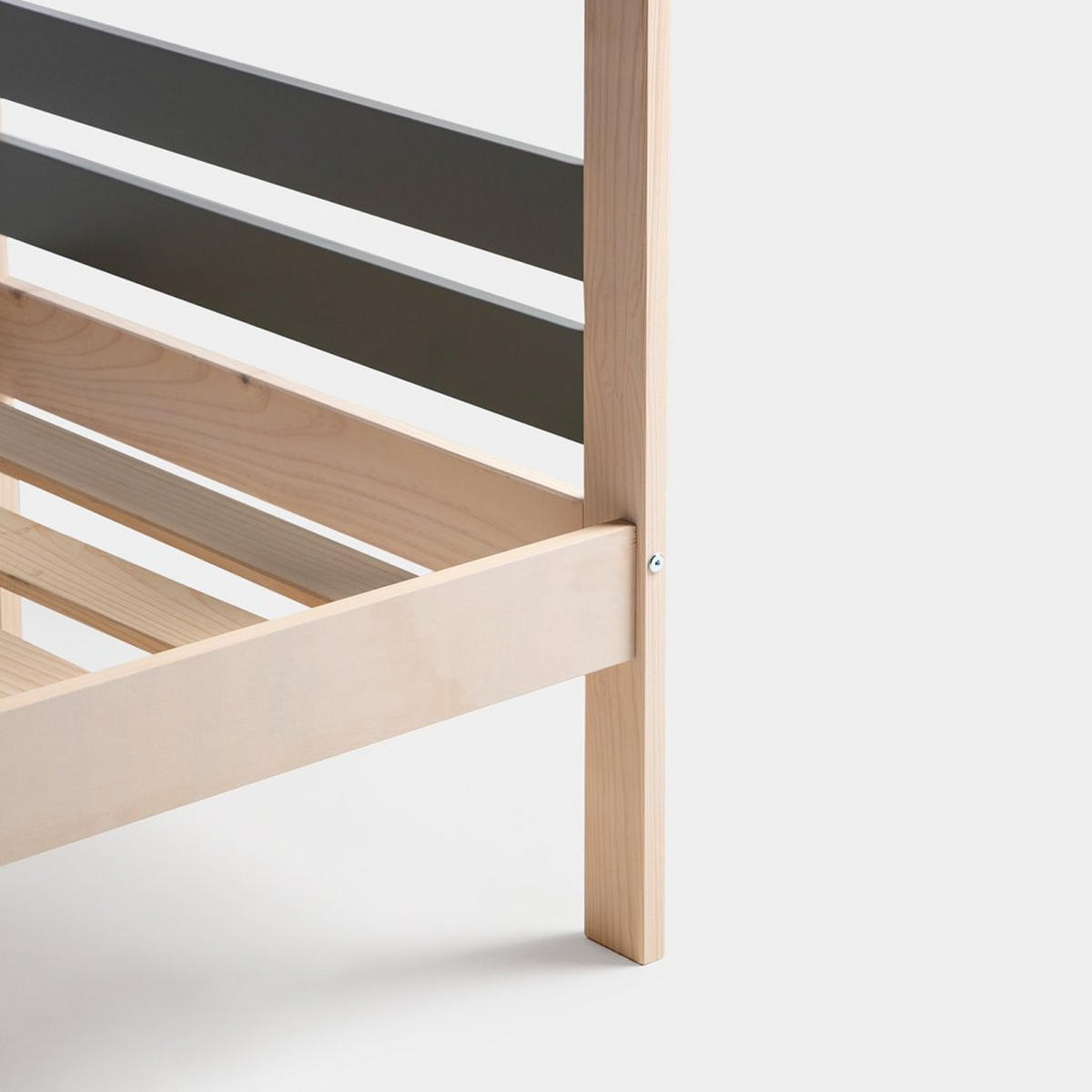 KINDERBETT Lior Natürlich 197 cm x 147 cm - Blaugrau/Naturfarben, Holzwerkstoff