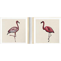 POSTER Set Mit 3 Flamingos Tiere 20X20cm Schwarzer Rahmen - Schwarz, Papier (20/5/20cm) - Nacnic