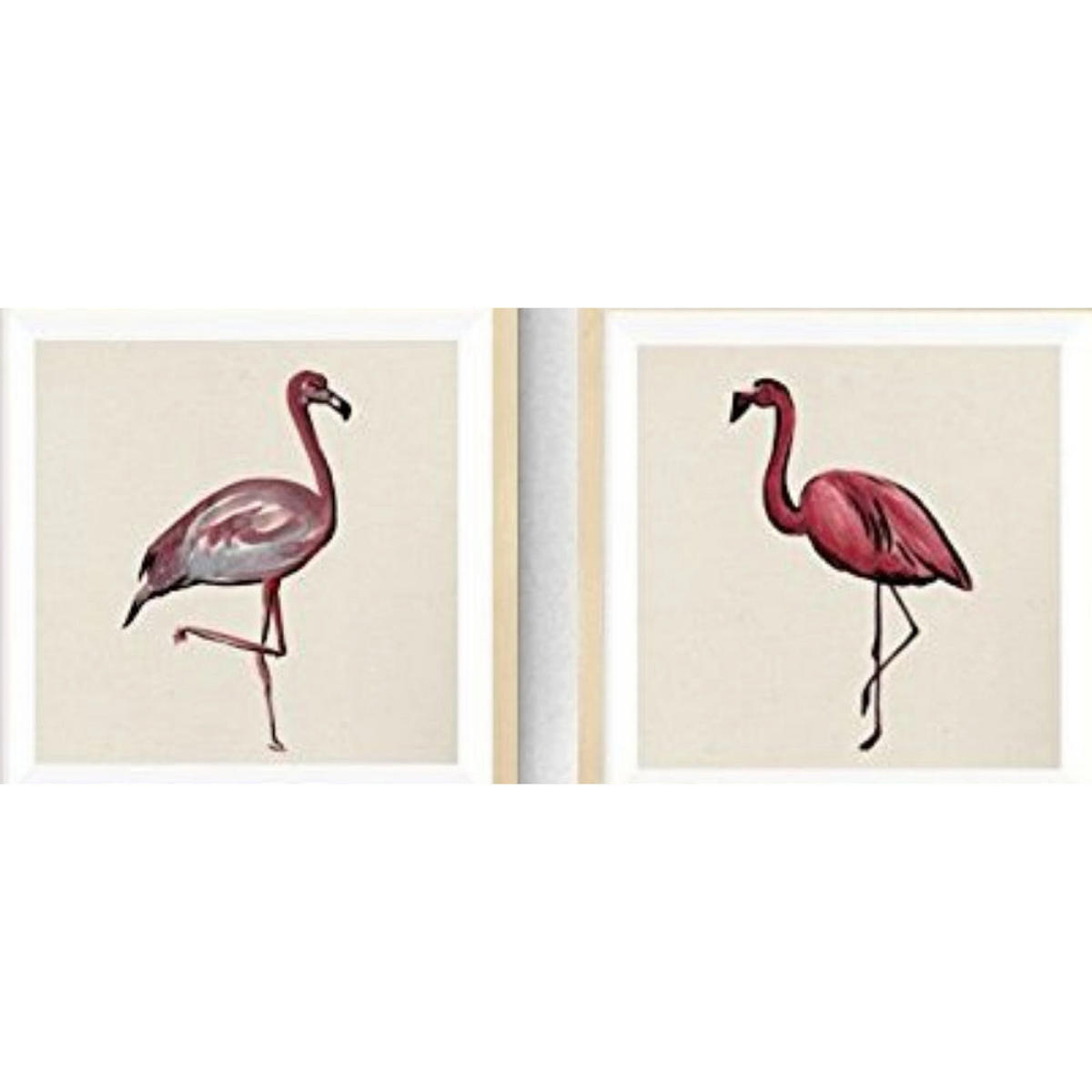 POSTER Set Mit 3 Flamingos Tiere 20X20cm Schwarzer Rahmen - Schwarz, Papier (20/5/20cm) - Nacnic
