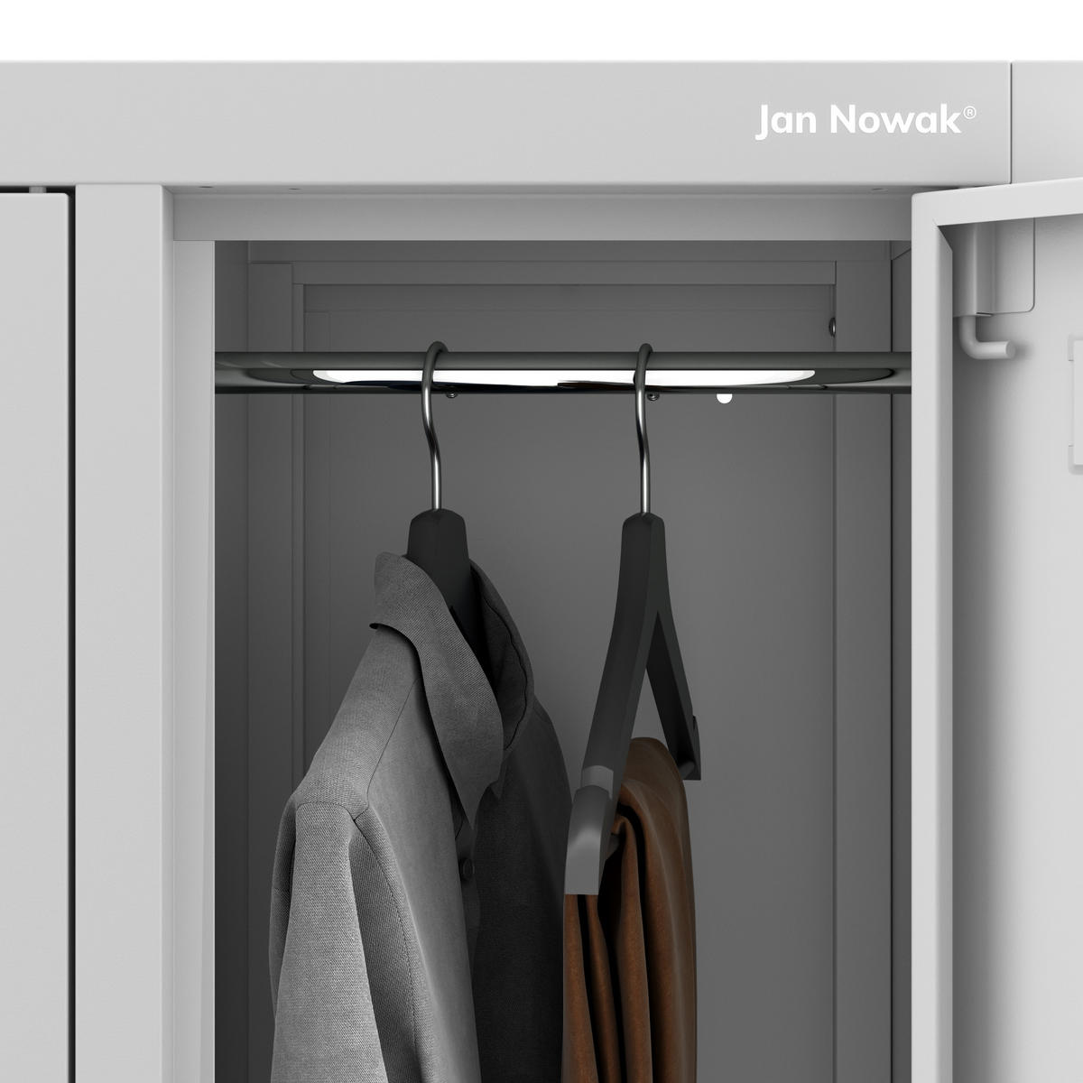 SCHLIESSFACHSCHRANK Bartek - Grau, Metall (136/172/45cm) - Jan Nowak