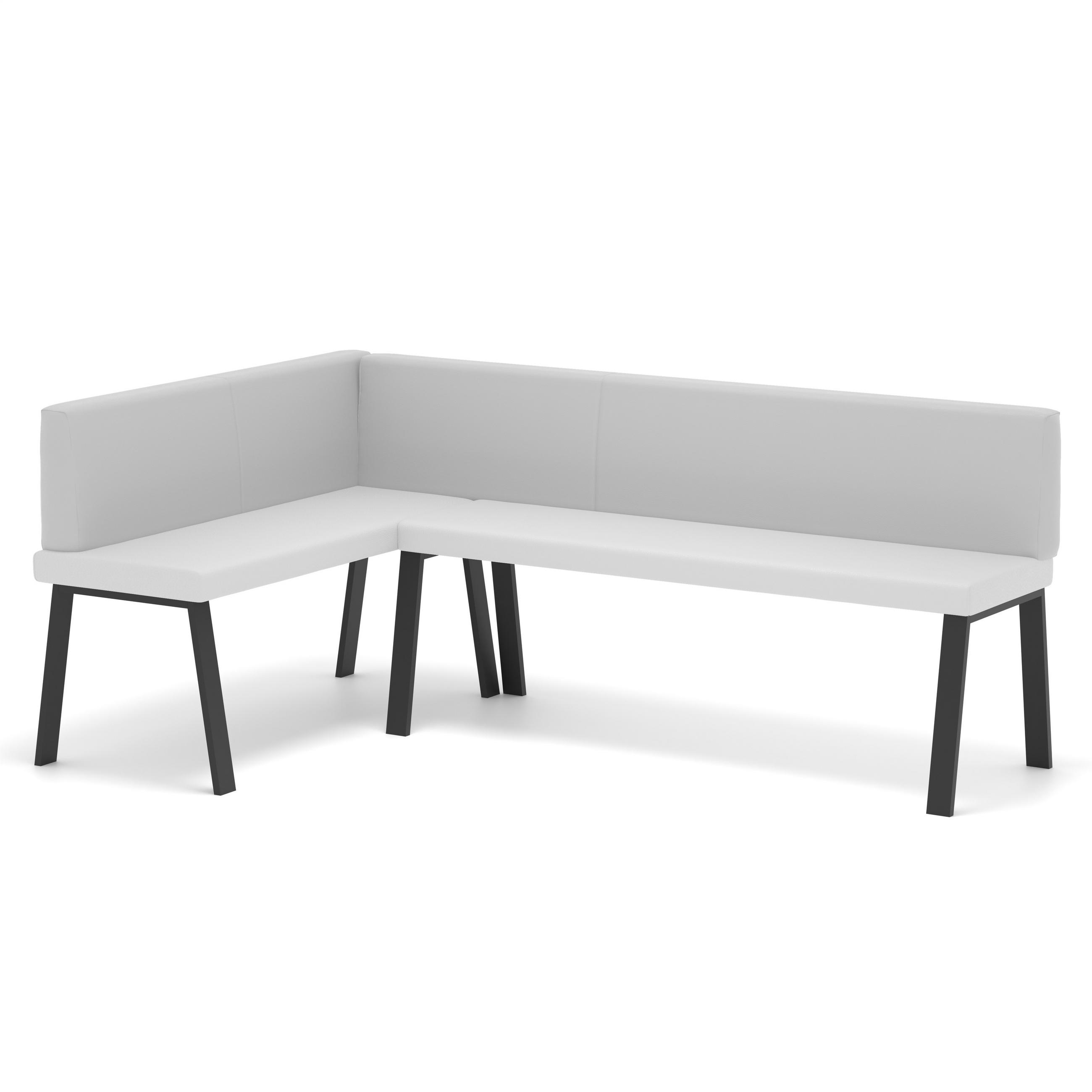 ECKBANK links MONO Y Kunstleder glatt, 142/196 cm Weiß - Weiß, Kunststoff/Textil (142/196cm) - Idohome